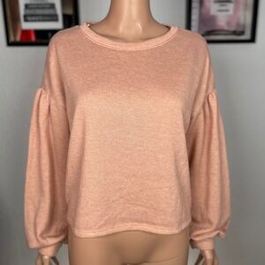 Haute Monde Peach Balloon Sleeve Top size L